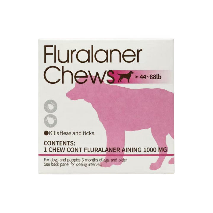Fluralaner Chewable Tablets for Dogs - Up to 12 Weeks Flea & Tick Protection
